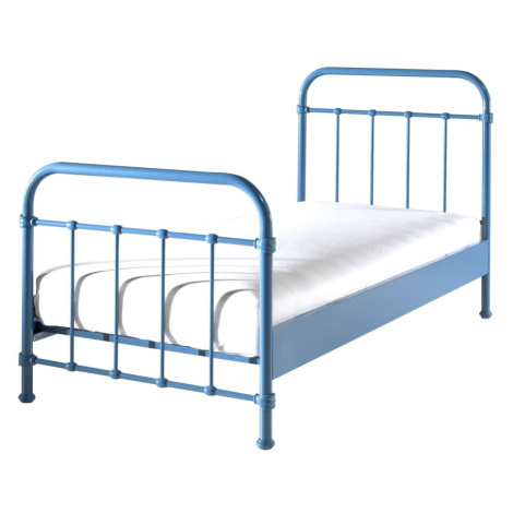 Modrá kovová detská posteľ Vipack New York, 90 × 200 cm