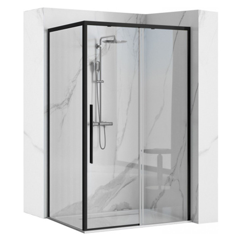 REA/S - Sprchovací kút SOLAR čierny matný 80x100 So sprchovou vaničkou Savoy black KPL-K6311
