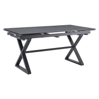 Jedálenský rozkladací stôl, sivá/čierna, 160-240x90x76 cm, LUXOL