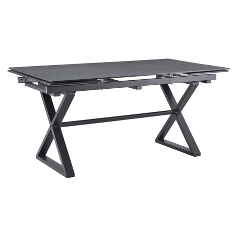 Jedálenský rozkladací stôl, sivá/čierna, 160-240x90x76 cm, LUXOL Tempo Kondela