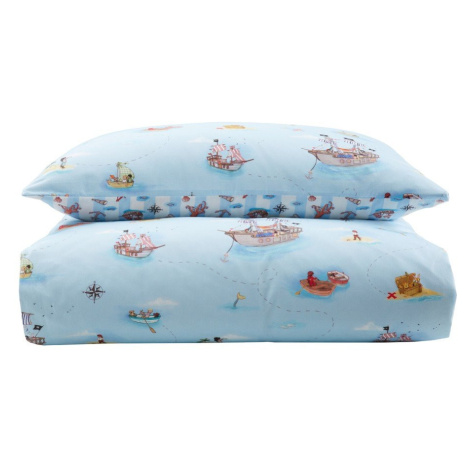 Modré bavlnené detské obliečky do postieľky 120x150 cm Pirates – Belle & Boo