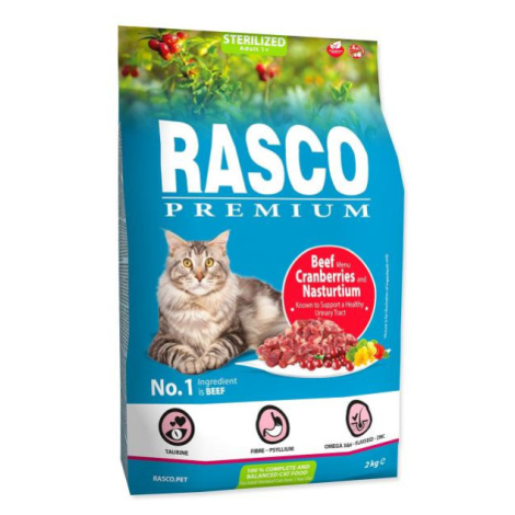 Krmivo Rasco Premium Sterilized hovädzie s brusnicou a kapucínkou 2kg