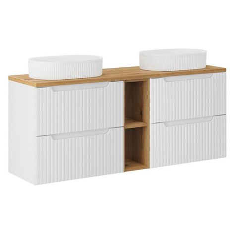 Petits-meubles DVOJITÉ UMÝVADLO 140.4cm Riva Biela a drevo