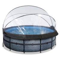 Bazén s krytom a pieskovou filtráciou Stone pool Exit Toys kruhový oceľová konštrukcia 427*122 c