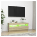 vidaXL TV skrinka s LED svetlami dub sonoma 100x35x40 cm