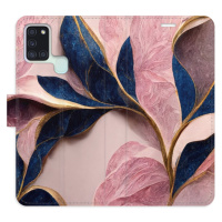 Flipové puzdro iSaprio - Pink Leaves - Samsung Galaxy A21s