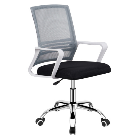 Kancelárska stolička, sieťovina sivá/látka čierna/plast biely, APOLO 2 NEW Tempo Kondela