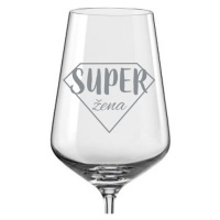 Pieskovaná poháre na víno Super žena