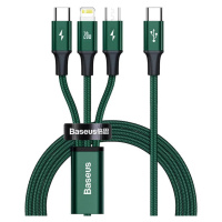Kábel Baseus Rapid Series 3-in-1 cable USB-C For M+L+T 20W 1.5m (Green )