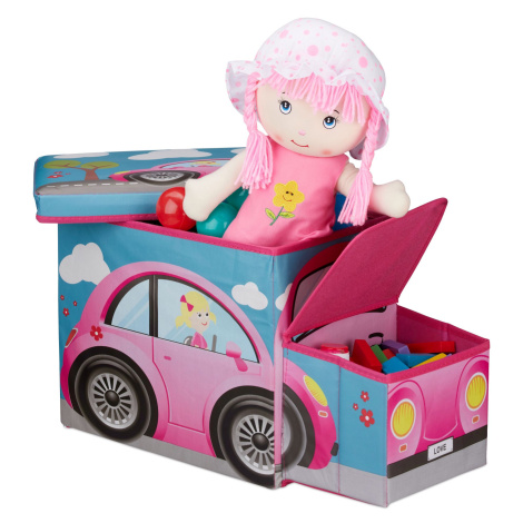 Taburetka pre deti RD25629, ružové autíčko