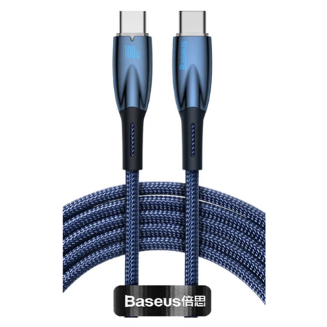 Kábel Baseus Glimmer Series CADH000803, USB-C na USB-C Power Delivery 100W, 2m, modrý