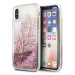 Puzdro Karl Lagerfeld KLHCPXTRKSRG na Apple iPhone X/XS Glitter Signature ružovo zlaté