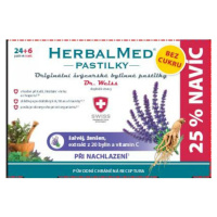 DR. WEISS HerbalMed pastilky bez cukru Šalvija + ženšeň + vitamín C 24 + 6 kusov