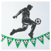 Drevený športový obraz na stenu - Futbalista, Antracitovo-šedá