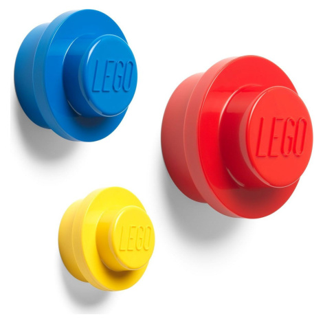 LEGO® vešiak na stenu, 3 ks - žltá, modrá, červená