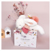 Plyšový zajačik Bunny Happy Boho Doudou et Compagnie biely 25 cm v darčekovom balení od 0 mes