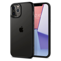 Apple iPhone 12 / 12 Pro, Plastový zadný kryt + silikónový rám, Spigen Ultra Hybrid, číry/čierny