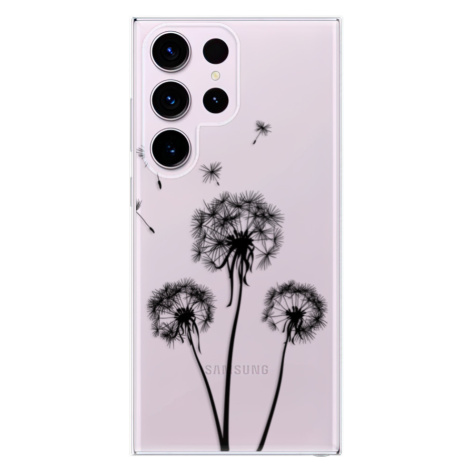 Odolné silikónové puzdro iSaprio - Three Dandelions - black - Samsung Galaxy S23 Ultra