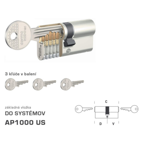 DK - AP1000 US NIM - nikel matný D 45 + V 45 mm