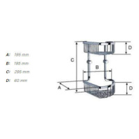 SO - BB - B1210 - Závesný košík do sprchy dvojitý CHL - chróm lesklý