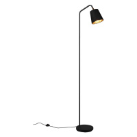 Čierna stojacia lampa s textilným tienidlom (výška 148 cm) Buddy – Trio