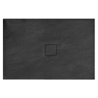 Rea BLACK STONE - Kamenná sprchová vanička 90 x 120 x 3,5 cm + sifón, čierna, REA-K9603