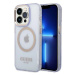 Kryt Guess iPhone 14 Pro 6.1" purple hard case Gold Outline Translucent MagSafe (GUHMP14LHTCMU)