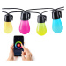 Solight LED smart vonkajšia reťaz s RGB žiarovkami, bluetooth, 15 žiaroviek, 14m+6m, 10W