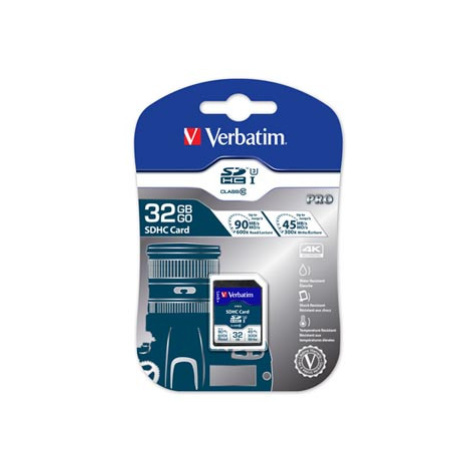 Verbatim paměťová karta Secure Digital Card Pro U3, 32GB, SDHC, 47021, UHS-I U3 (Class 10), V30