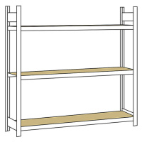 Regál s veľkým rozpätím, s drevotrieskovou doskou, výška 2000 mm SCHULTE