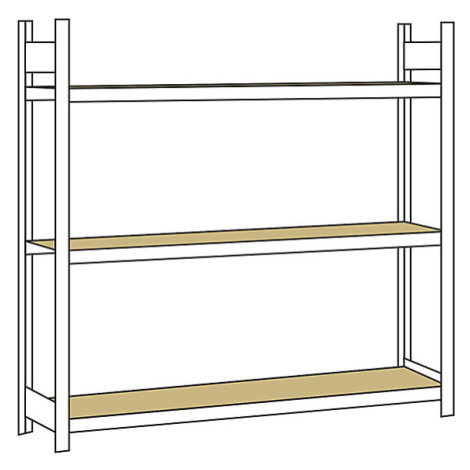 Regál s veľkým rozpätím, s drevotrieskovou doskou, výška 2000 mm SCHULTE