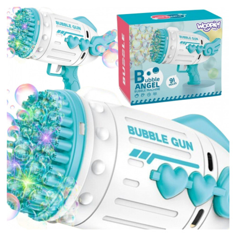 Woopie Pištoľ na mydlové bubliny 91 otvorov modrá