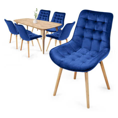 Modré jedálenské stoličky