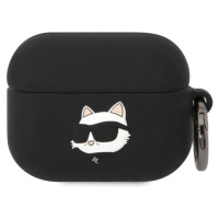 Karl Lagerfeld 3D Logo NFT Choupette Head Silikónové Puzdro pre Airpods Pro Black