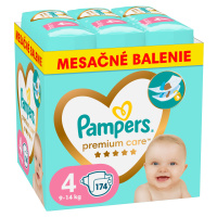 PAMPERS Plienky jednorázové Premium Care veľ. 4 (9-14 kg) - mesačné balenie 174 ks