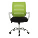 KONDELA Ozela kancelárske kreslo s podrúčkami zelená / čierna / biela / chróm