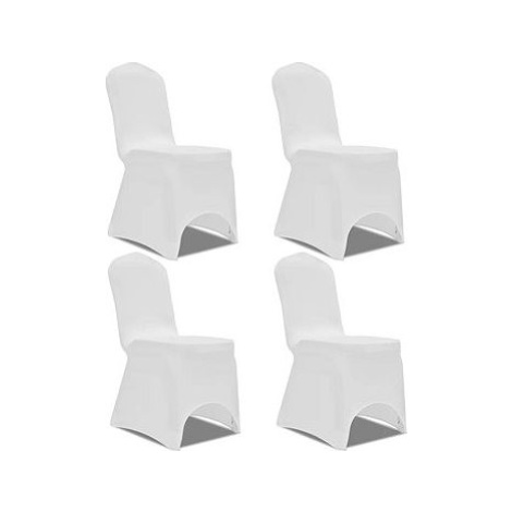 Strečové poťahy na stoličky 4 ks biele SHUMEE