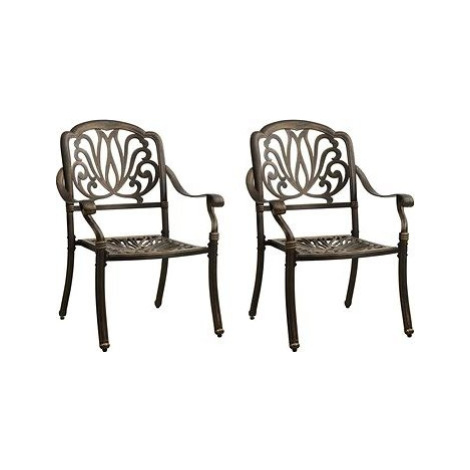 Záhradné stoličky 2 ks liaty hliník bronzové 315567 SHUMEE