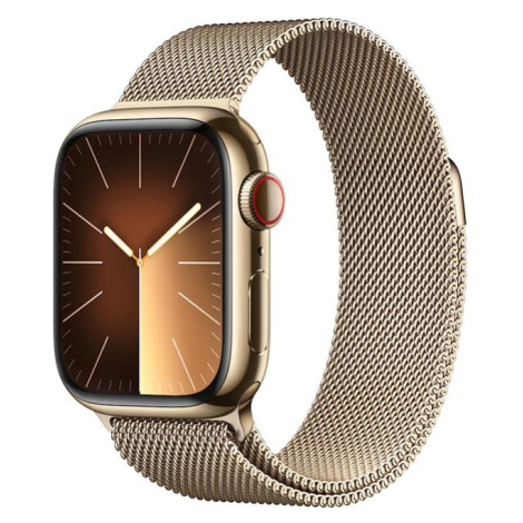 APPLE WATCH SERIES 9 GPS + CELLULAR 41MM GOLD STAINLESS STEEL CASE WITH GOLD MILANESE LOOP,MRJ73