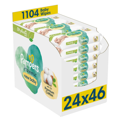 PAMPERS Obrúsky vlhčené Harmonie New Baby Plastic Free 24x46 ks