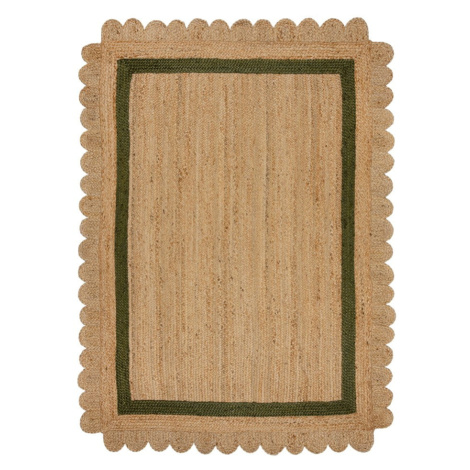 Tmavozelený/v prírodnej farbe ručne tkaný jutový koberec 160x230 cm Grace Green – Flair Rugs