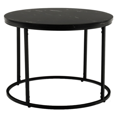 Konferenčný stolík, čierny mramor/čierny kov, GAGIN Tempo Kondela