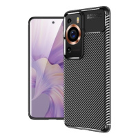 Huawei P60 Pro, silikónové puzdro, stredne odolné proti nárazu, bublinová päta, karbónový vzor, 