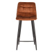 Zamatové barové stoličky v tehlovej farbe v súprave 2 ks 94 cm Jelt – LABEL51