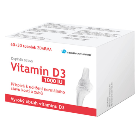 NEURAXPHARM Vitamin D3 60 + 30 kapsúl ZDARMA