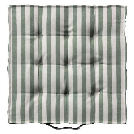 Dekoria Kamil s úchytom, zelené a biele pruhy (1,5 cm), 40 x 40 x 6 cm, Quadro, 144-35