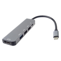 PremiumCord USB-C na HDMI + USB3.0 + 2x USB2.0 + PD(power delivery) adaptér