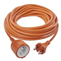 Dvojžilový pohyblivý prívod 20 m / 1 zásuvka / oranžový / PVC / 230 V / 1,5 mm2