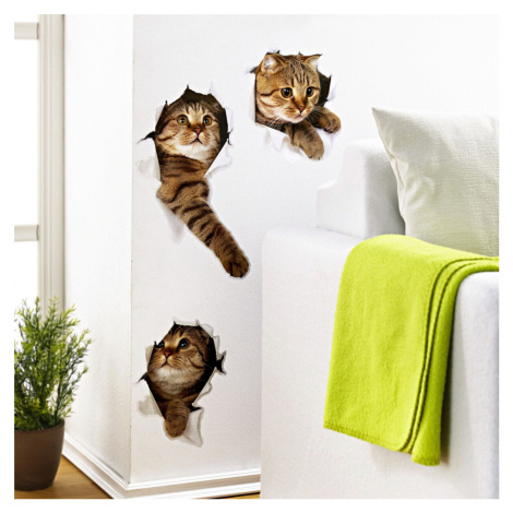 3 samolepky na stenu "Mačky"