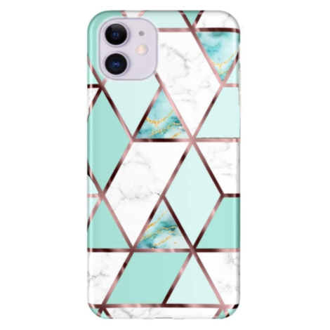 Huawei P40, silikónové puzdro, polygonálny mramorový vzor, Wooze Geometric Marble, farba/zelená